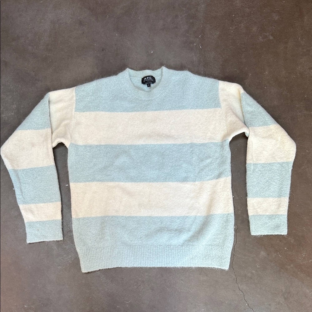 A.P.C. Rue Madame Paris Striped Crewneck Sweater Women Size Small Sweater
